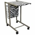 Magneticismmagnetismo Modern Zebra Print Metal Laptop Cart & Desk Silver Black & White MA3107041